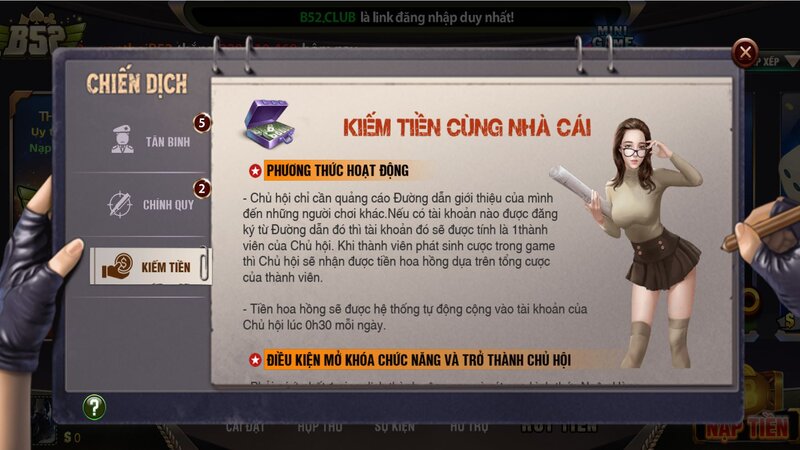 Việc làm đại lý B52CLUB được hưởng nhiều lợi ích