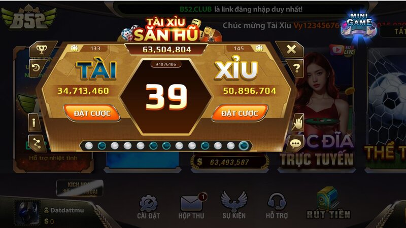 Game tài xỉu tại cổng game B52 CLUB