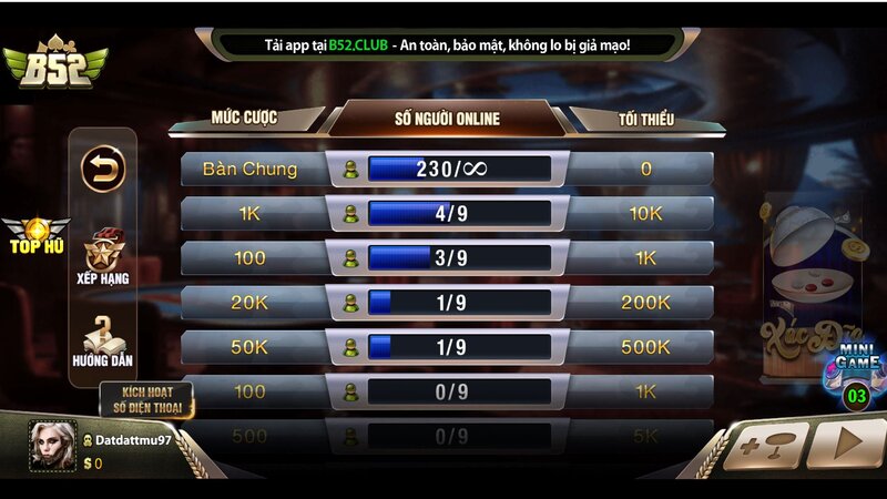 Game Xóc Đĩa tại cổng game B52CLUB
